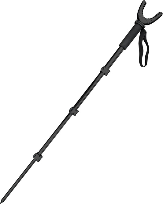 AUSCAMOTEK Aluminum Monopod for Hunting and Photography - Lightweight Collapsible Shooting Stick with 360° Swivel Yoke for Rifle Crossbow and Camera Support