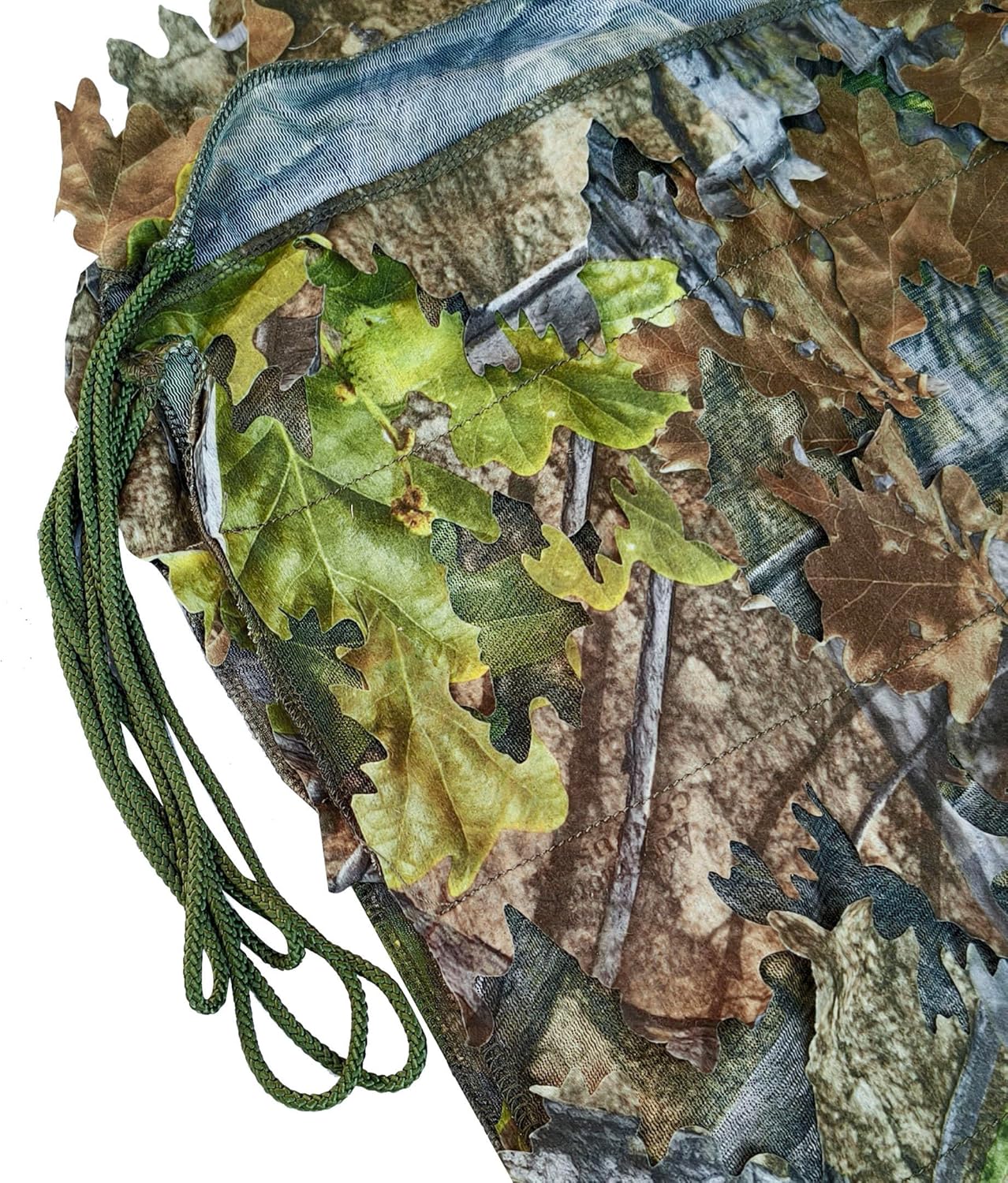 AUSCAMOTEK 3D Leafy Camo Netting, See-Through Camouflage Mesh with Realistic Leaves for Turkey & Deer Hunting Blinds, 12ft x 5ft