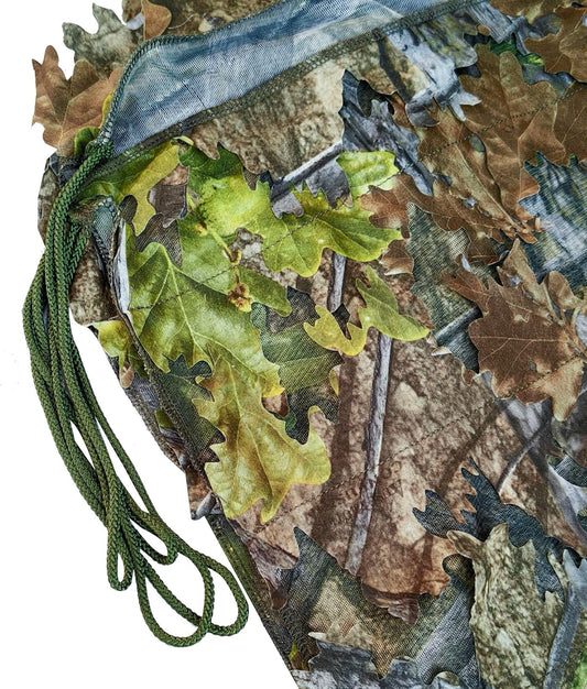 AUSCAMOTEK 3D Leafy Camo Netting, See-Through Camouflage Mesh with Realistic Leaves for Turkey & Deer Hunting Blinds, 12ft x 5ft