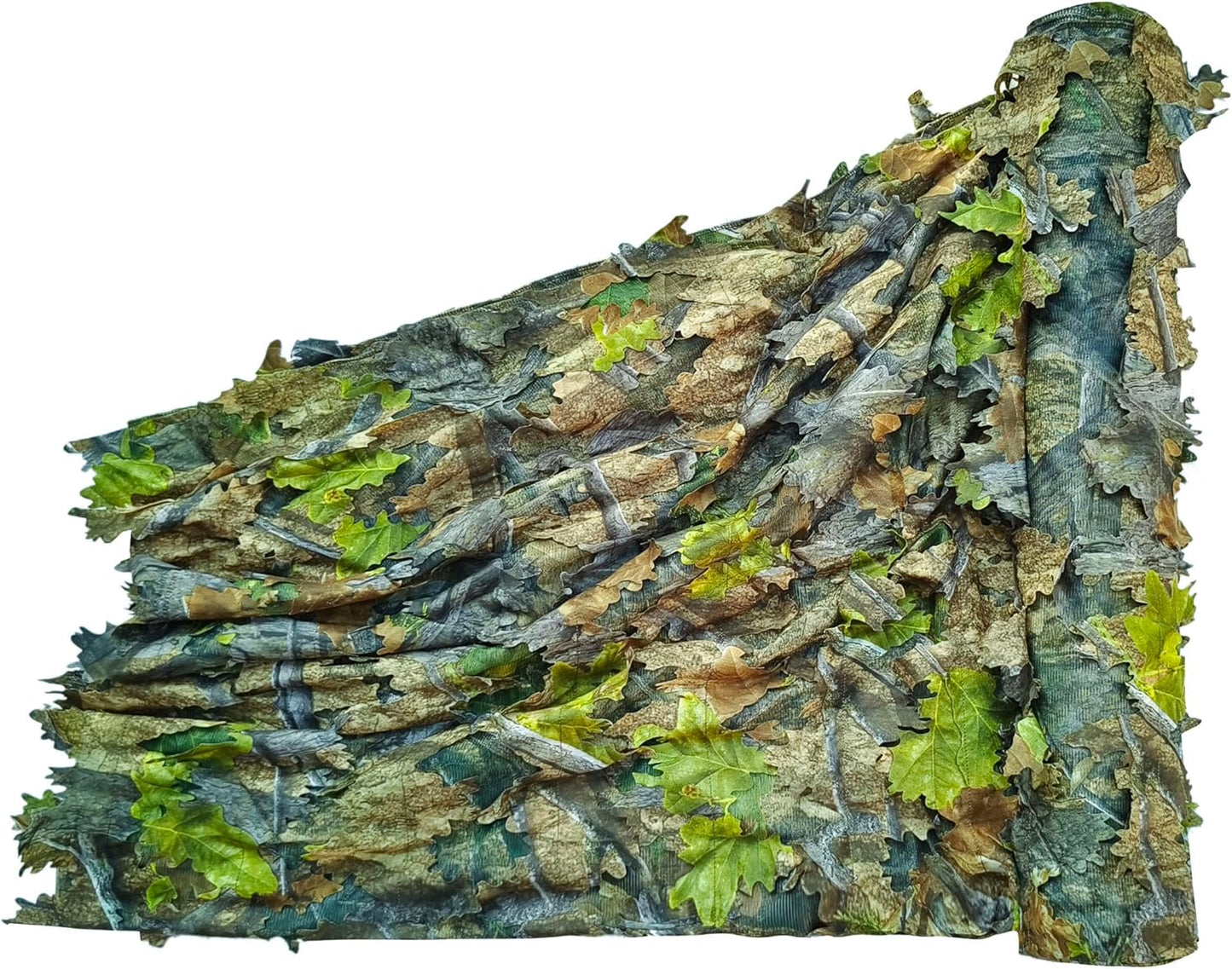AUSCAMOTEK 3D Leafy Camo Netting, See-Through Camouflage Mesh with Realistic Leaves for Turkey & Deer Hunting Blinds, 12ft x 5ft