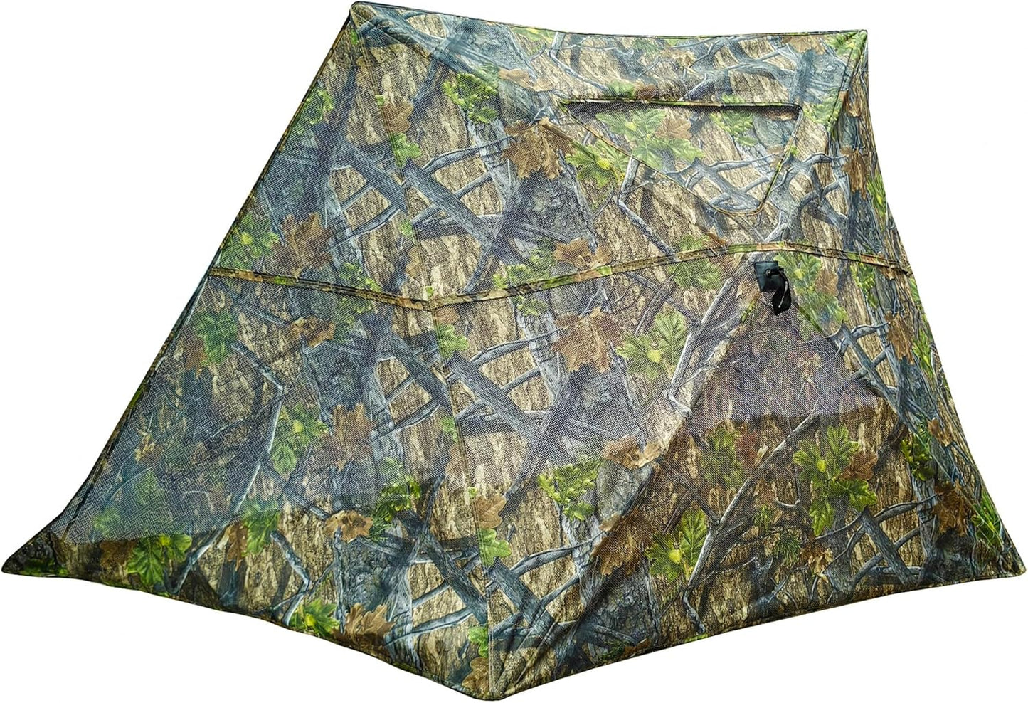 AUSCAMOTEK 3-Panel See-Through Ground Blind with Adjustable Side Panels for Deer Turkey Duck Hunting