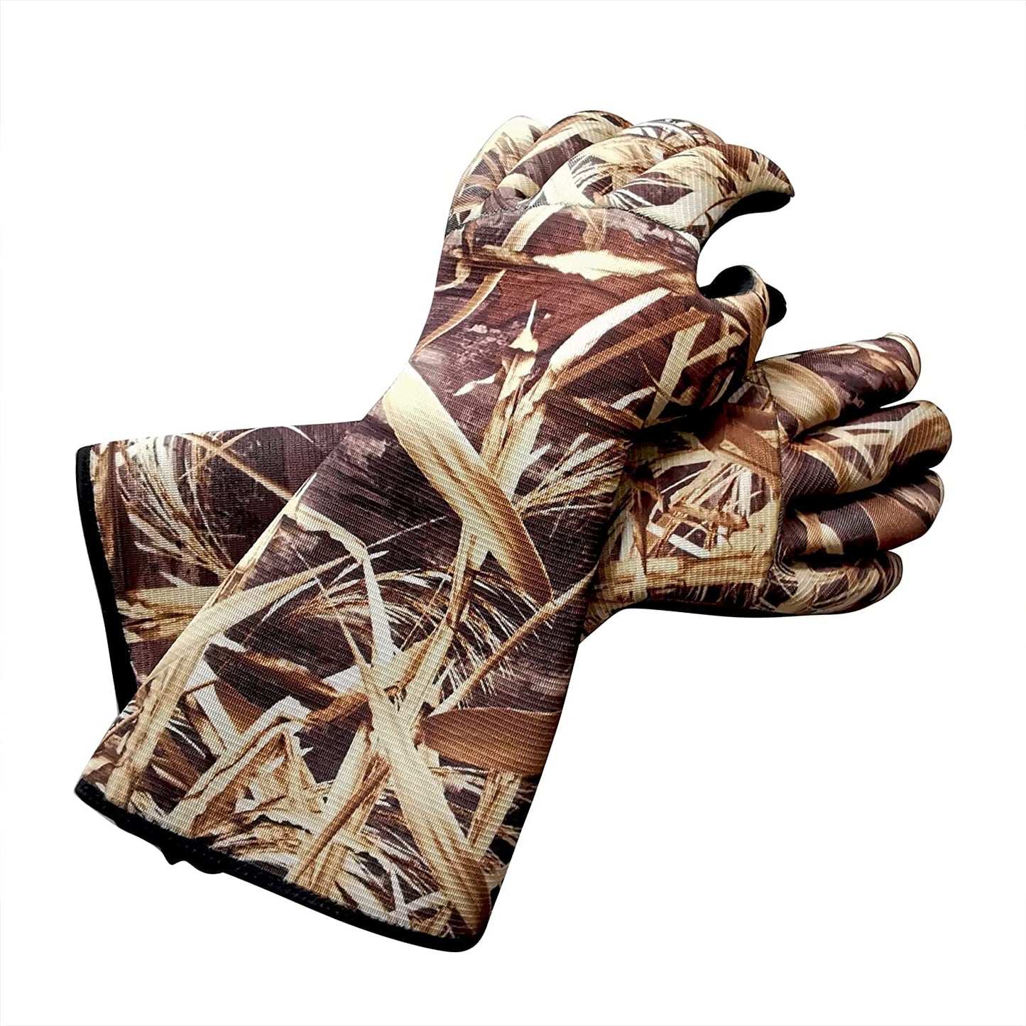 AUSCAMOTEK Waterpoof Neoprene Duck Decoy Gloves Fleece Insulated Blind Gauntlet for Waterfowl Hunting