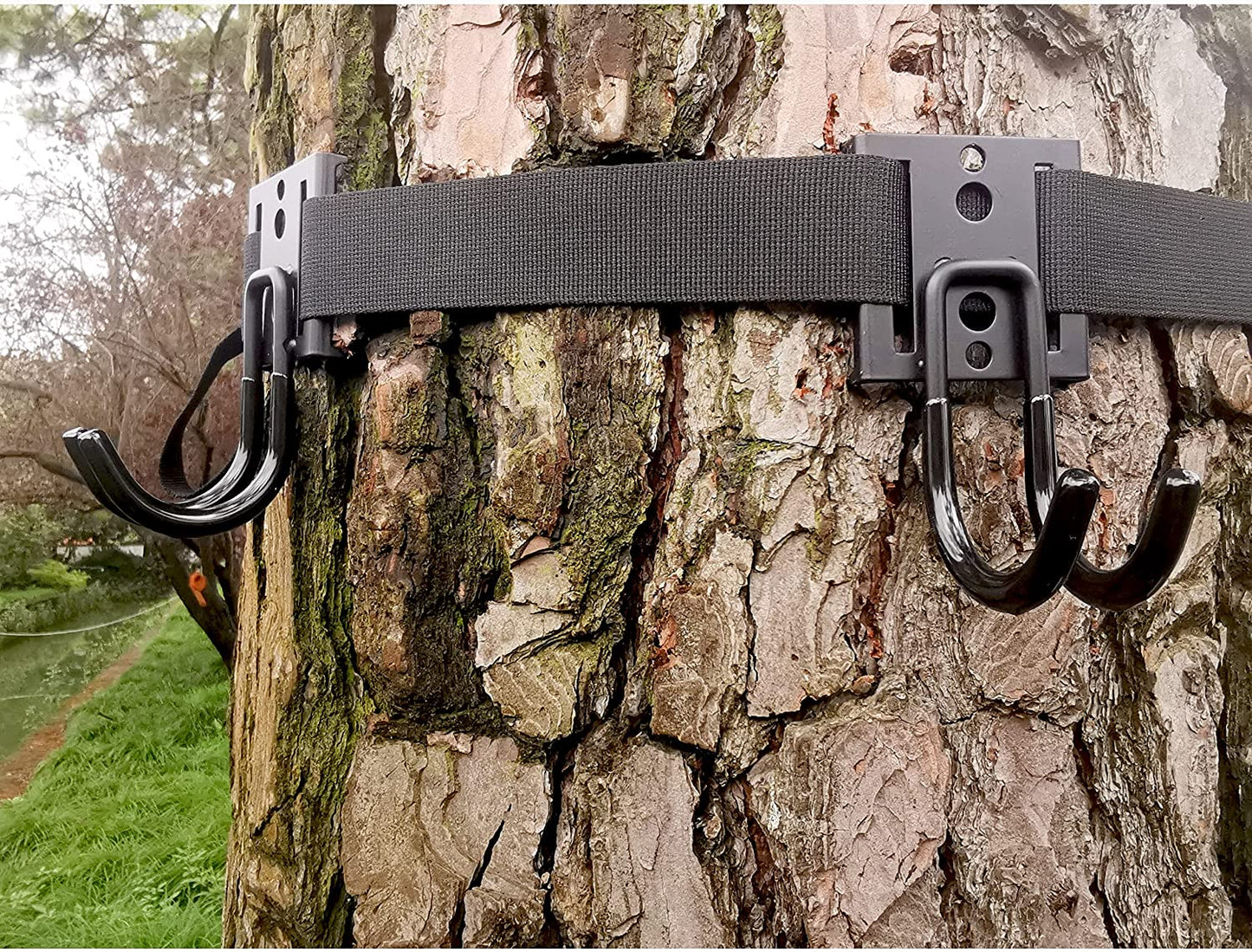 AUSCAMOTEK Treestand Strap Hangers with Metal Hooks for Hunting Gears Bow Quiver Backpack