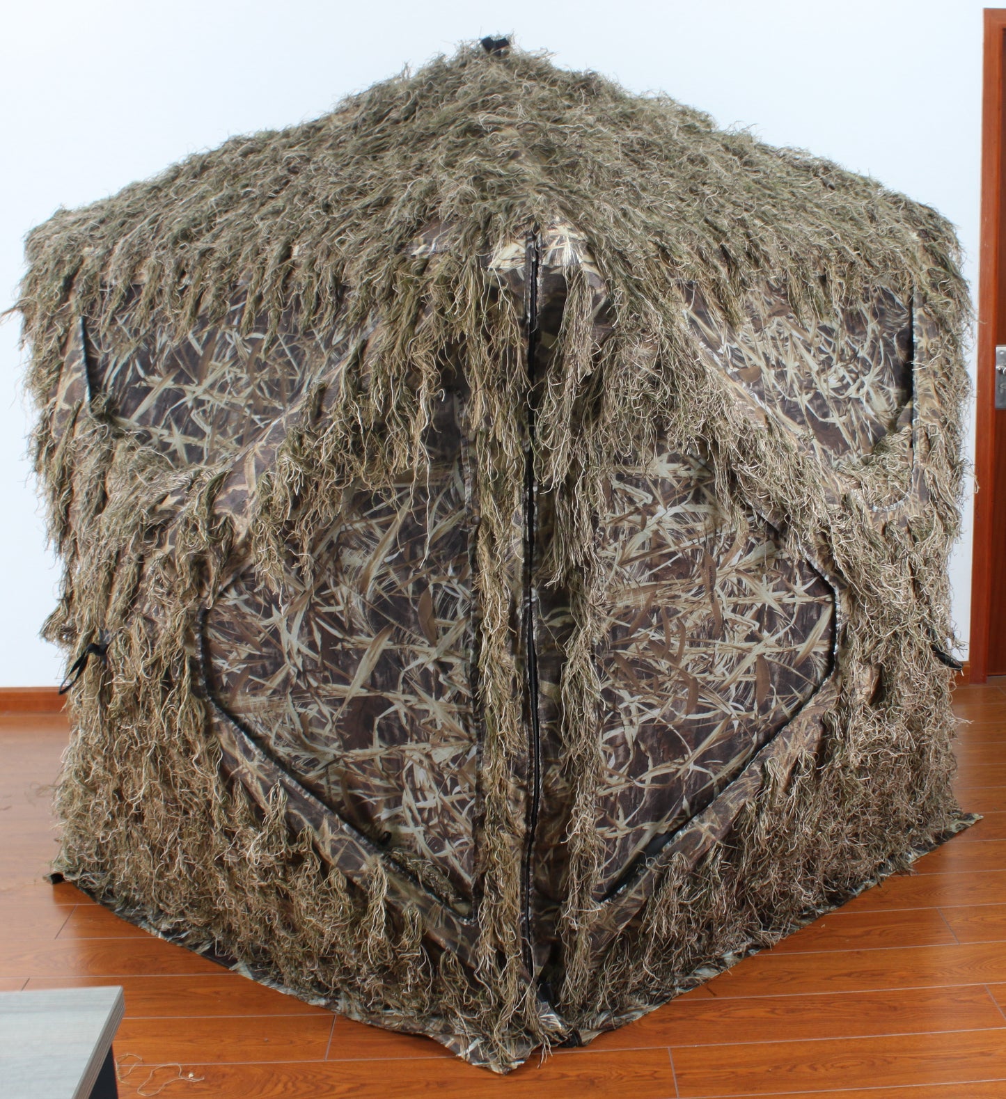 Ghillie Ground Blind for 3 Person Deer Hunting with Ghilly Cover