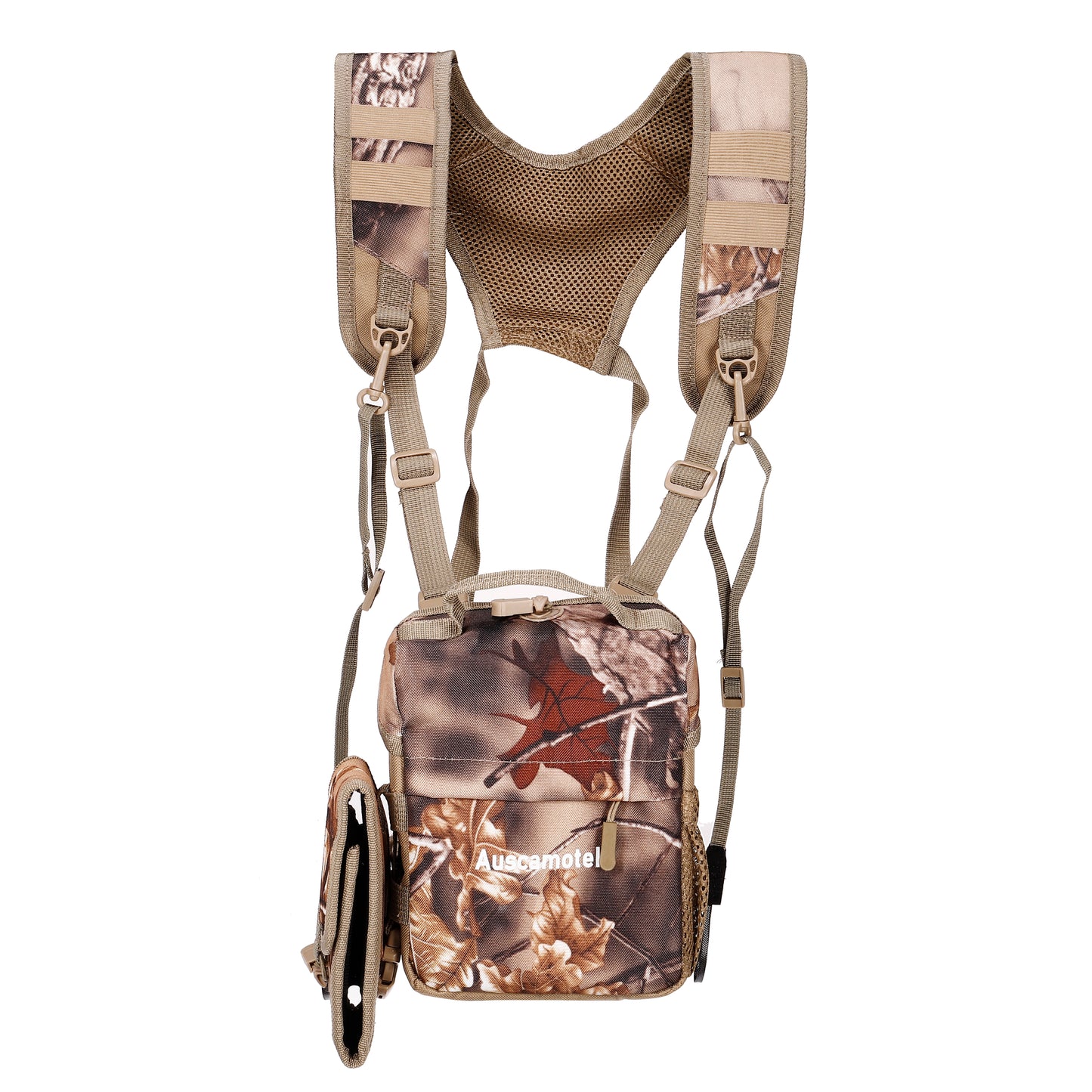 Auscamotek Binoculars Harness with Rangefinder Case for Hunting Birdwatching Camo Bino Strap Pack and Range Finder Pouch
