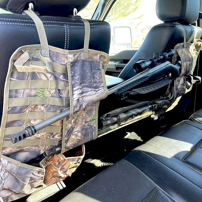 AUSCAMOTEK 2 Pieces Car Seat Back Shotgun Rack Camo Gun Racks Pannel Organiser for Duck Deer Hunting