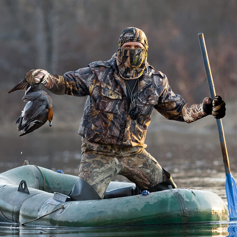 AUSCAMOTEK Waterpoof Neoprene Duck Decoy Gloves Fleece Insulated Blind Gauntlet for Waterfowl Hunting