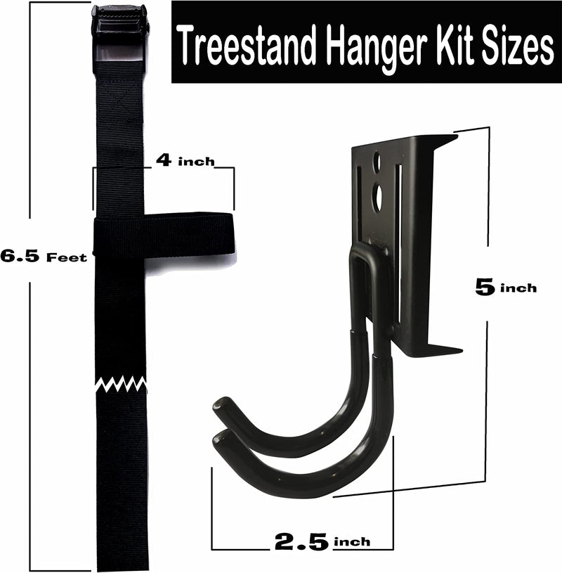 AUSCAMOTEK Treestand Strap Hangers with Metal Hooks for Hunting Gears Bow Quiver Backpack