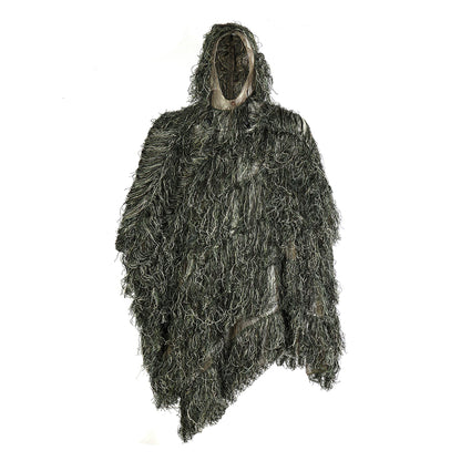 Ginsco 3D Leafy Camo Poncho Camoflage Woodland Cape Ghillie Suit For