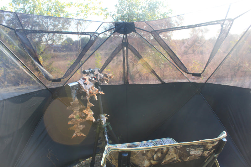 AUSCAMOTEK Leafy Hunting Blind Portable Ground Blind, Quick Setup  Lightweight Deer Blind Camouflage Tent Brown